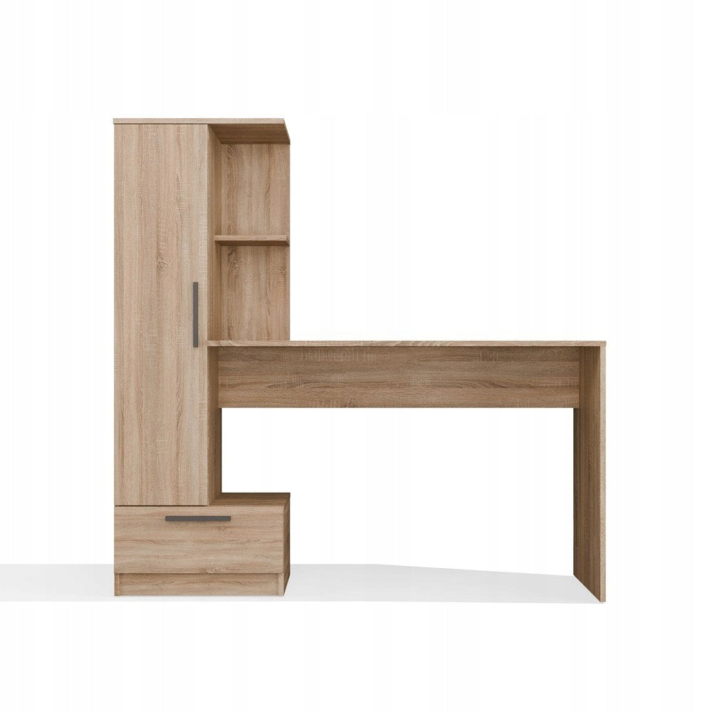 SET MODERN COMPUTER DESK COSMO WITH BOOKCASE FOR OFFICE SONOMA OAK Manufacturer code ZESTAW BIURKO KOMPUTEROWE Z REGAŁEM