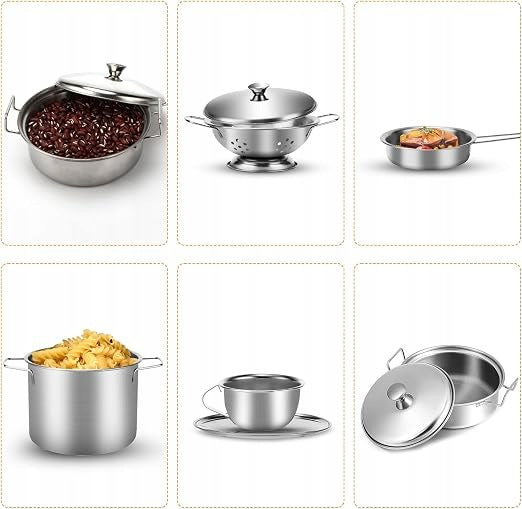 SET OF 17X KITCHEN ACCESSORIES POTS FOR CHILDREN FUN LEARNING ROLE-PLAYING Manufacturer code B0D78CNTWH