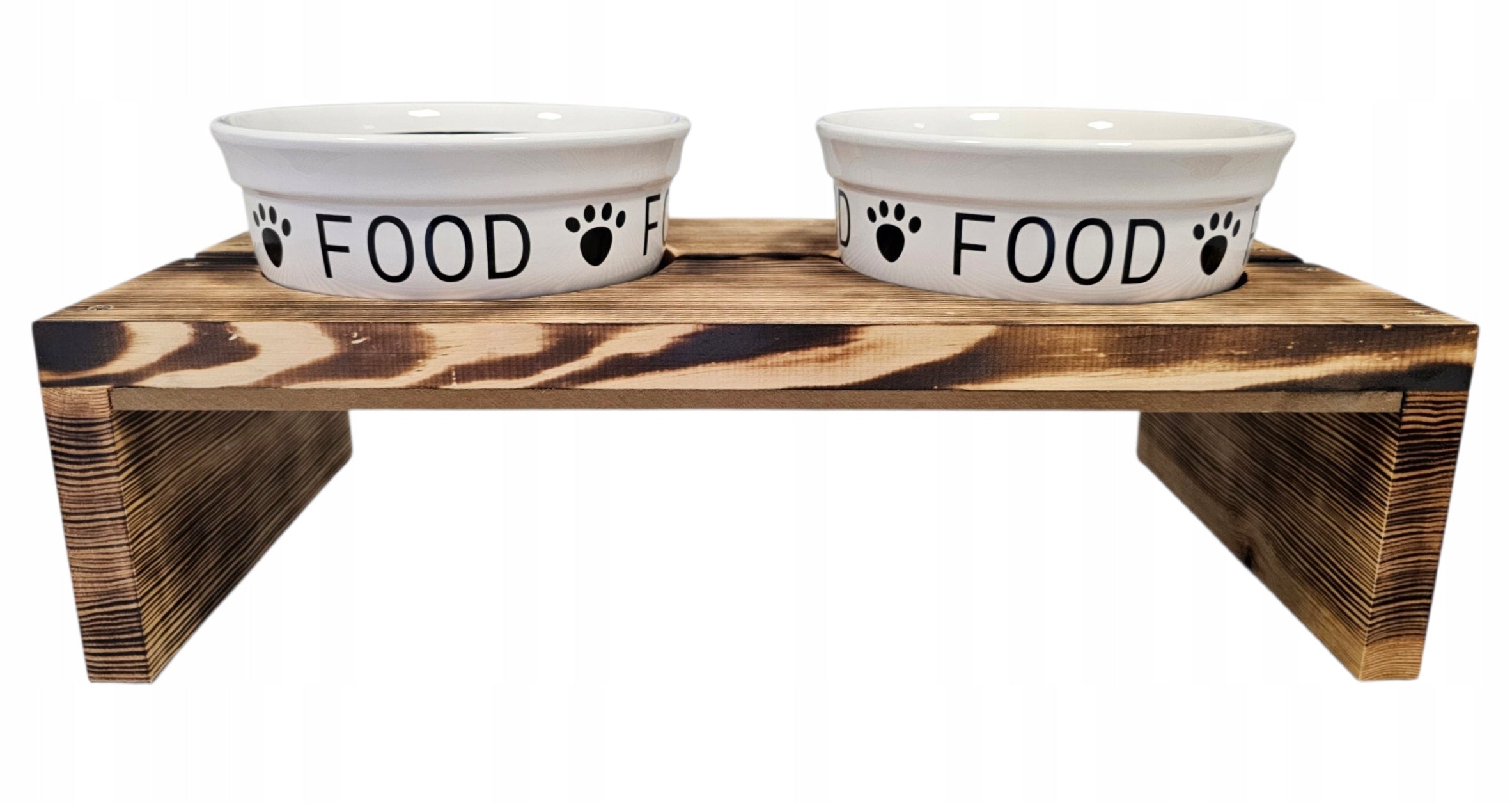 SET OF 2 CERAMIC BOWLS ON WOODEN STAND FOR DOG AND CAT 2x1600 ml Brand Trixie