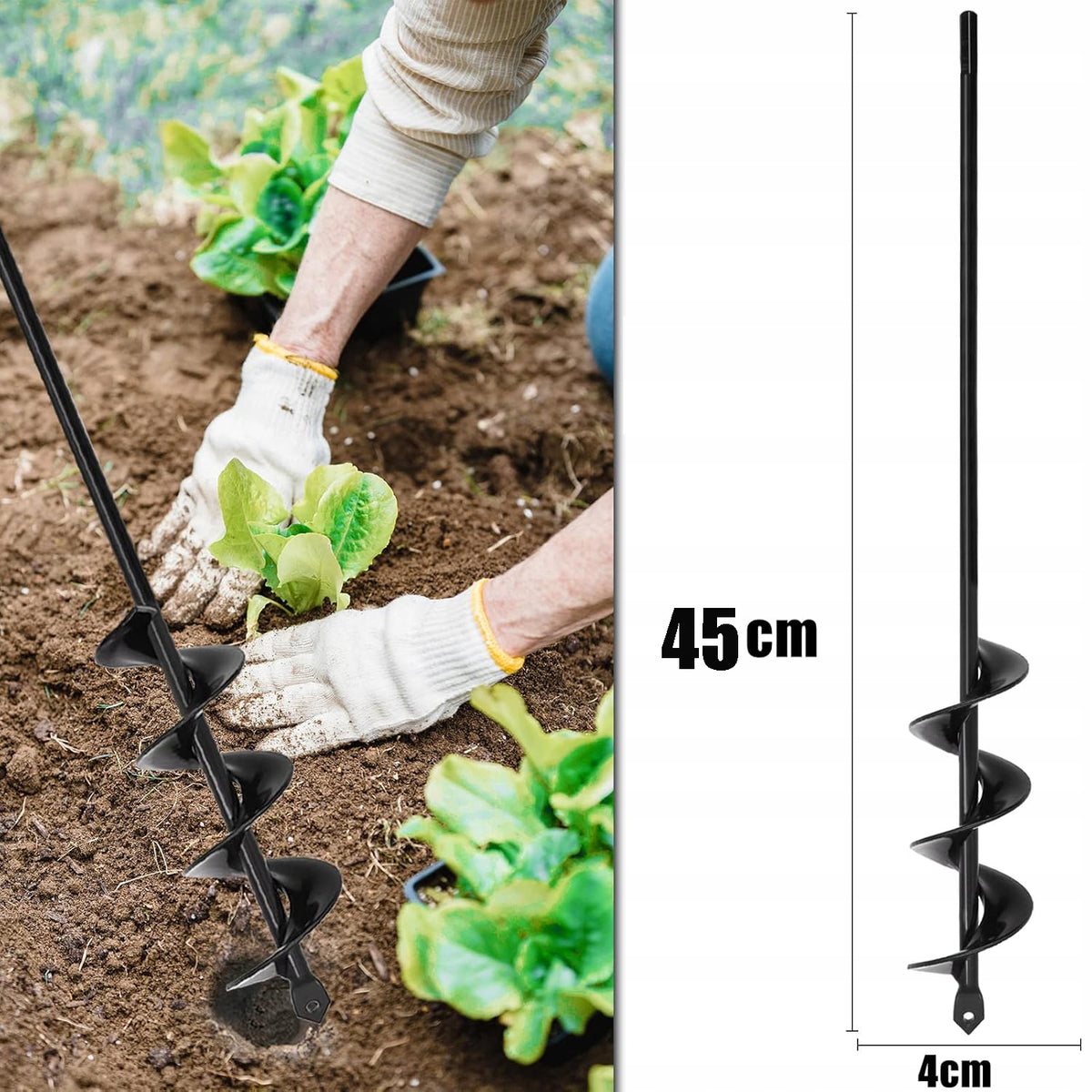 SET OF 2 GARDEN EXCAVATORS FOR PLANTING ONIONS, DRILL FOR PLANTING ONIONS Product weight with unit packaging 0.98 kg
