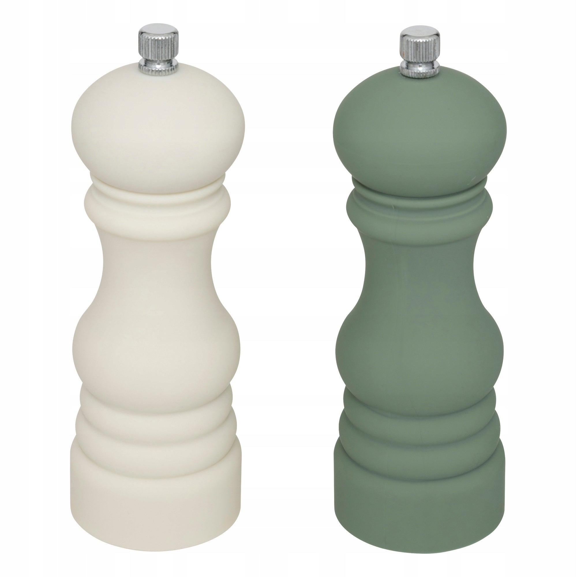 SET OF 2 SPICE GRINDERS PLASTIC HEIGHT 17,5 CM Ø 6 CM
