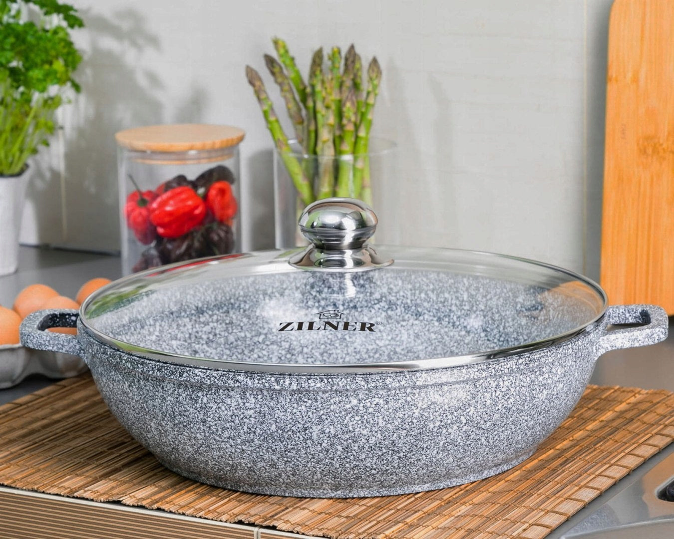 SET OF 2 WOK POTS WITH MARBLE COATING 28 / 32 Manufacturer code ZL-8609