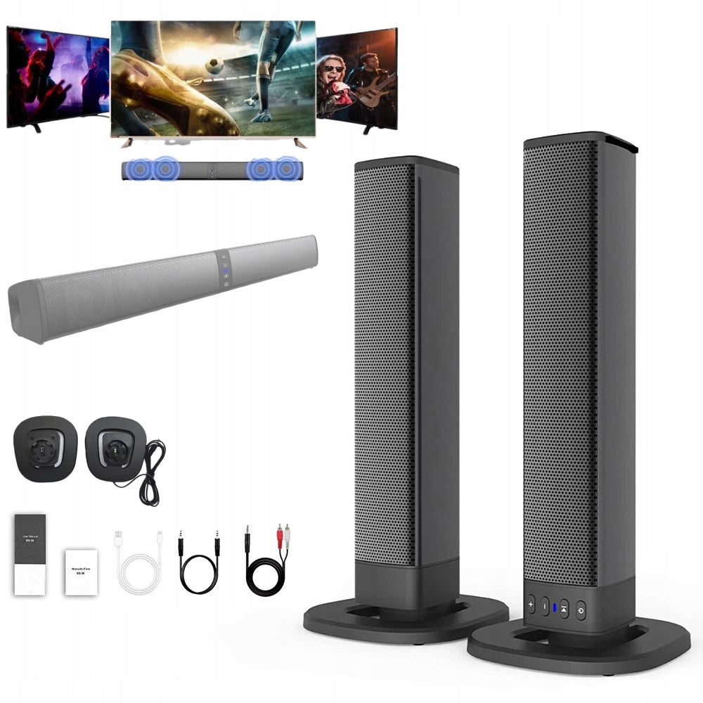 SET OF 2IN1 BLUETOOTH SOUNDBAR REMOVABLE RGB SPEAKER USB HDMI TV