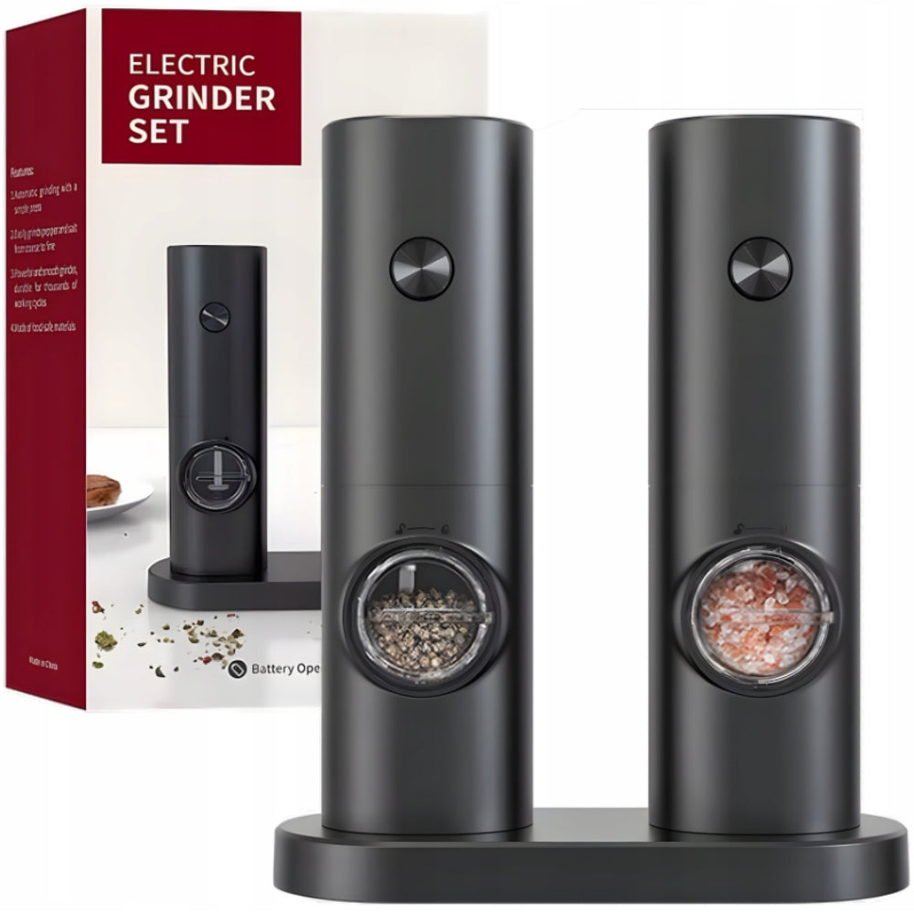 SET OF 2X SALT AND PEPPER GRINDER ELECTRIC SPICE HERBS ADJUSTABLE! Brand no brand