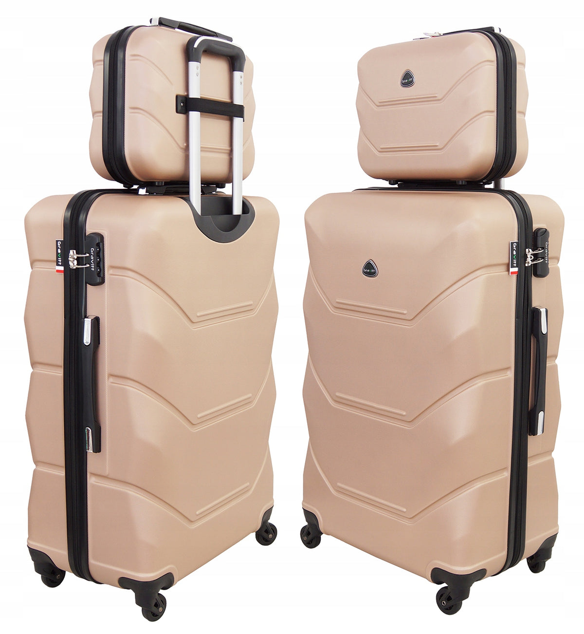 SET OF 2in1 TRAVEL SUITCASE ON WHEELS LARGE XXL CHEST COSMETIC BAG 950