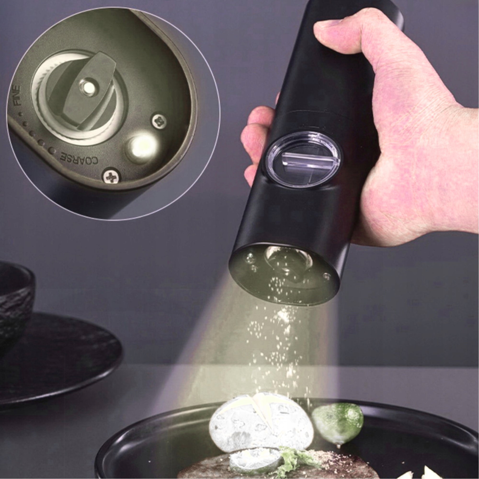 SET OF 2x ELECTRIC GRINDER FOR PEPPER SALT SPICES + STAND Manufacturer code SP590