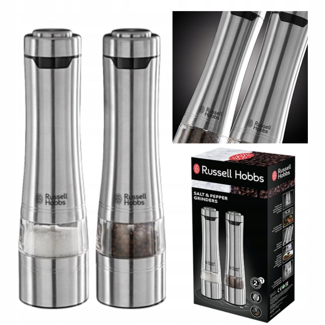 SET OF 2x ELECTRIC PEPPER AND SALT GRINDER HERBS SPICES ADJUSTMENT