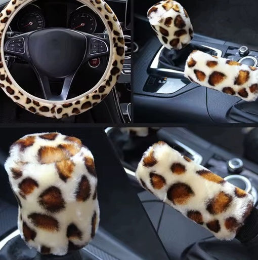 SET OF 3 LEOPARD HANDLEBAR COVERS SOFT Female fur Manufacturer no brand