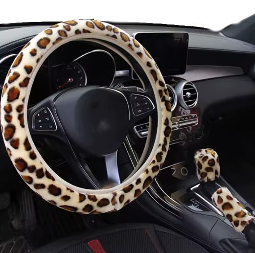 SET OF 3 LEOPARD HANDLEBAR COVERS SOFT Female fur