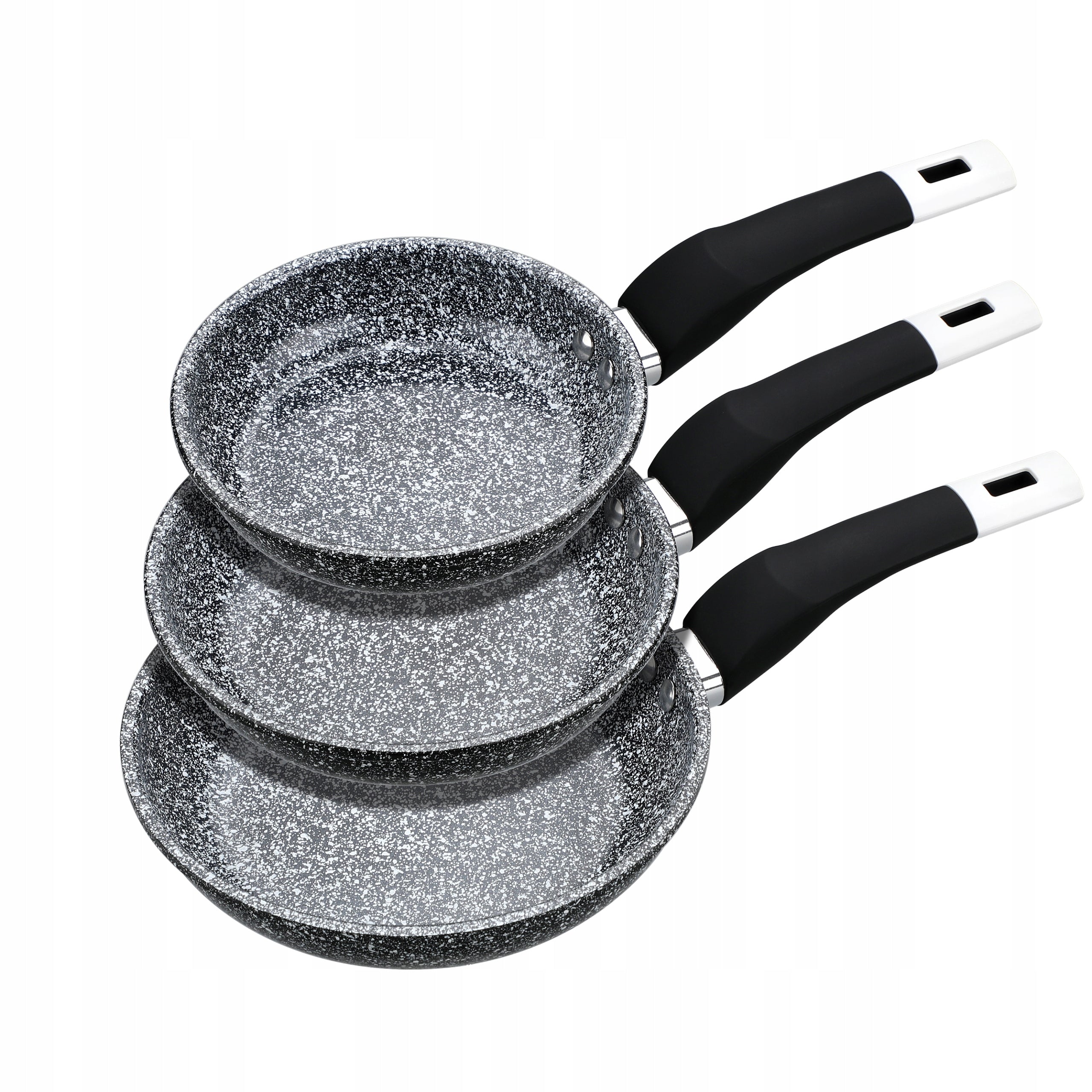 SET OF 3 PANS 16/18/20cm MARBLE-CERAMIC