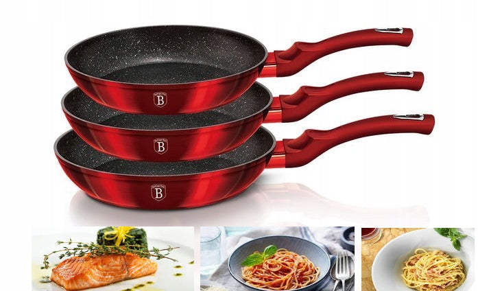 SET OF 3 PANS 20/24/28 induction gas