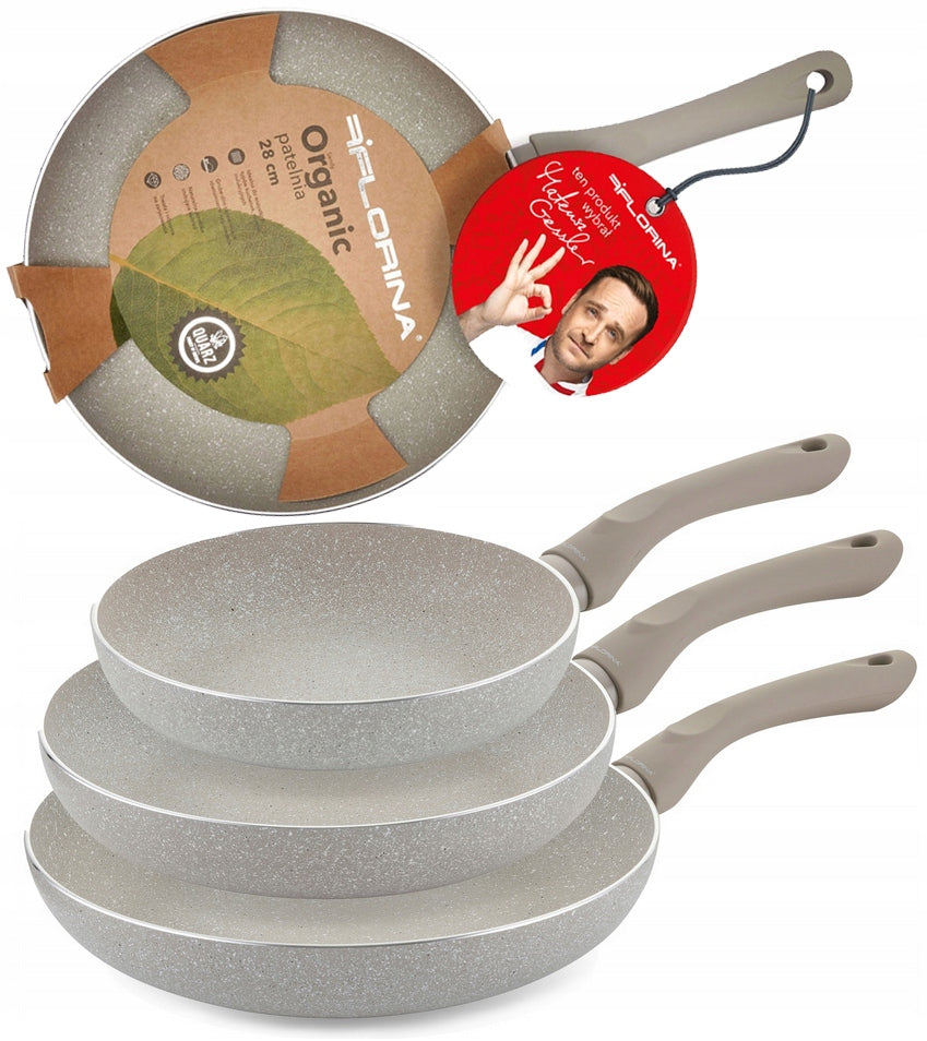 SET OF 3 PANS INDUCTION GAS 20cm 24cm 28cm NON-STICK NON-STICK