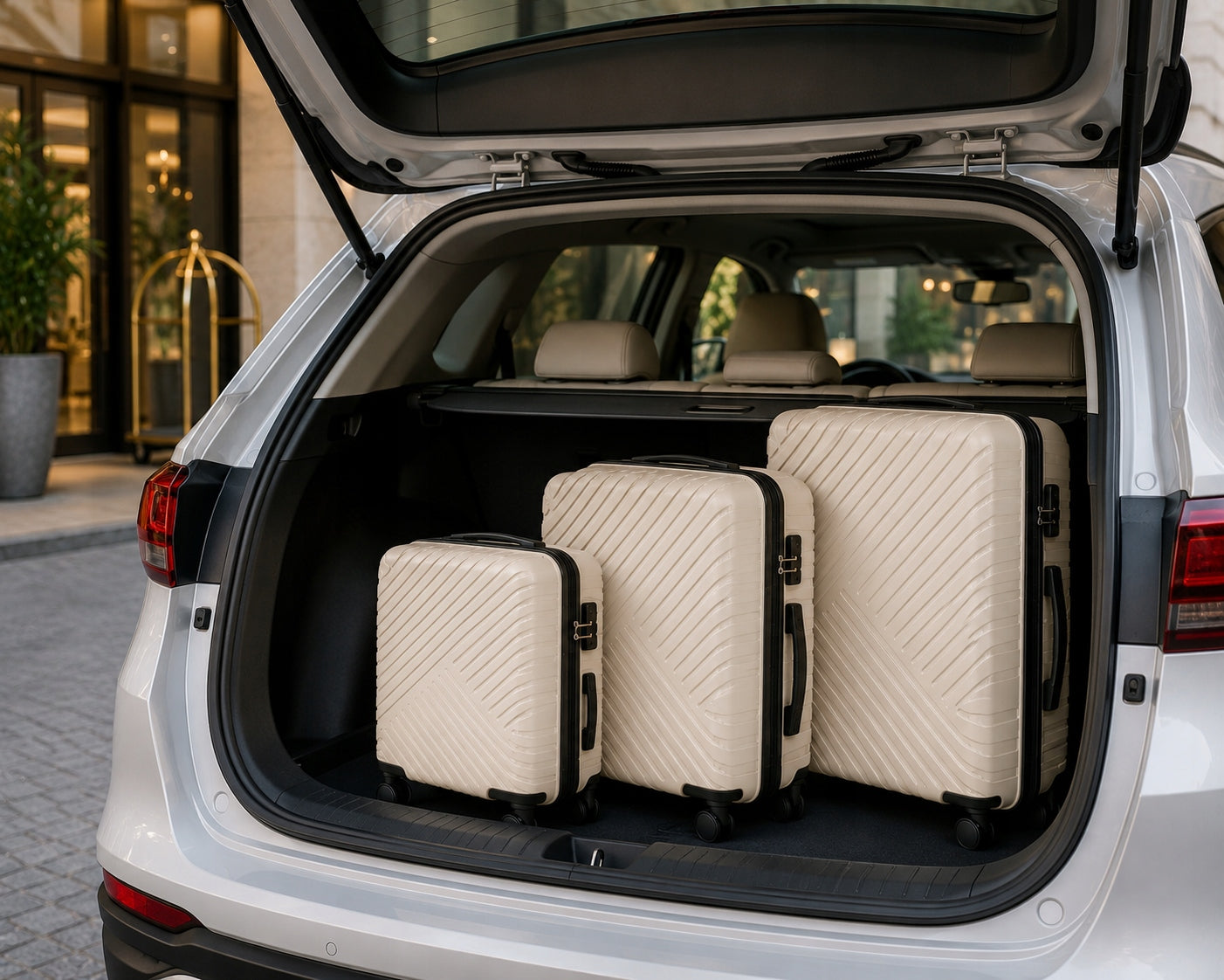 SET OF 3 SUITCASES 3IN1 SET TRAVEL WHEELS LUGGAGE STRONG ABS SUITCASE Manufacturer code WALIZ_ABS_CREM_3X