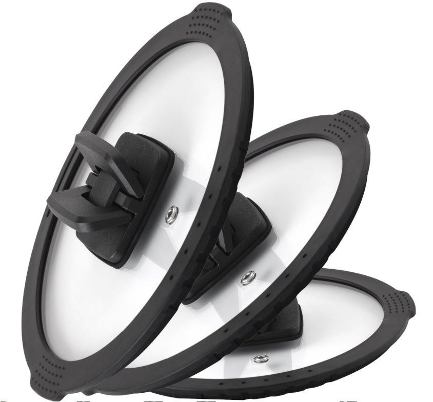 SET OF 3PCS GLASS LIDS SET OF LIDS BERRETTI COMODO 16 18 20CM