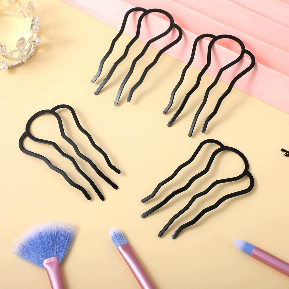 SET OF 4 HAIR COMBS FORKS AND CUFFLINKS FRENCH VINTAGE Kid's age 16＋ years