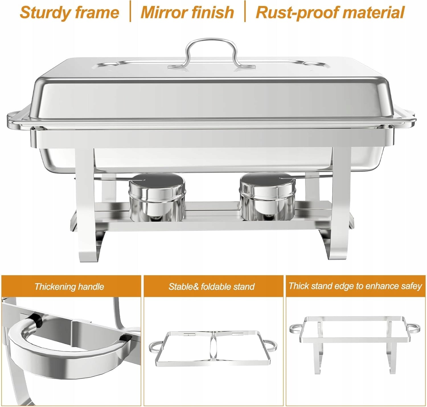 SET OF 4 HEATER DISHES 32x66 CM BEMAR CATERING WEDDINGS STAINLESS STEEL Brand VidaXL