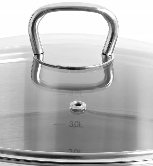 SET OF 4 POTS GERLACH INDUCTION GAS BRAVA STAINLESS STEEL 4 LIDS Line Brava