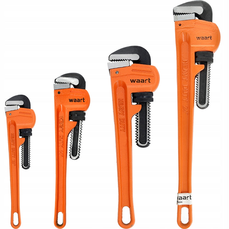 SET OF 4 WRENCHES, ADJUSTABLE, FROGS, FOR PIPES TYPE STILLSON 12'' 14'' 18'' 24''