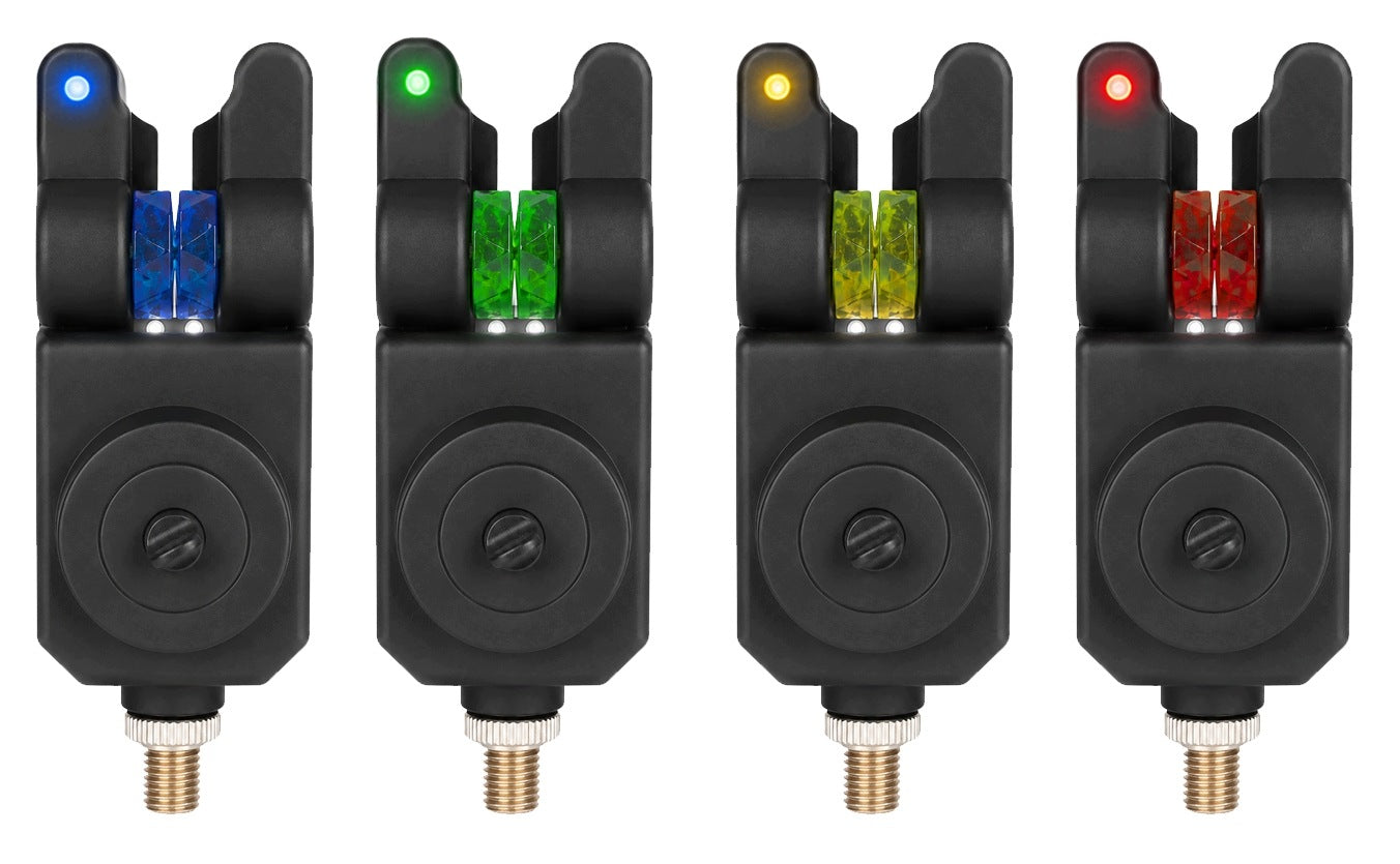 SET OF 4pcs CARP BITE BEACONS + CONTROL PANEL 4+1 batteries + SUITCASE Packaging status original