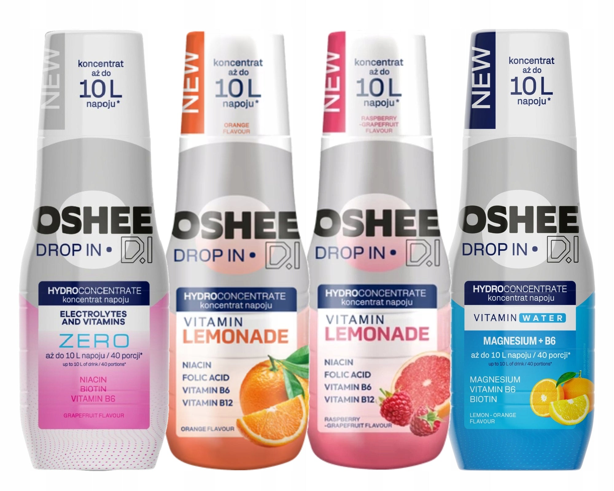 SET OF 4x Oshee Drop In CONCENTRATE FOR SATURATOR WATER JUICE GAS SYRUP