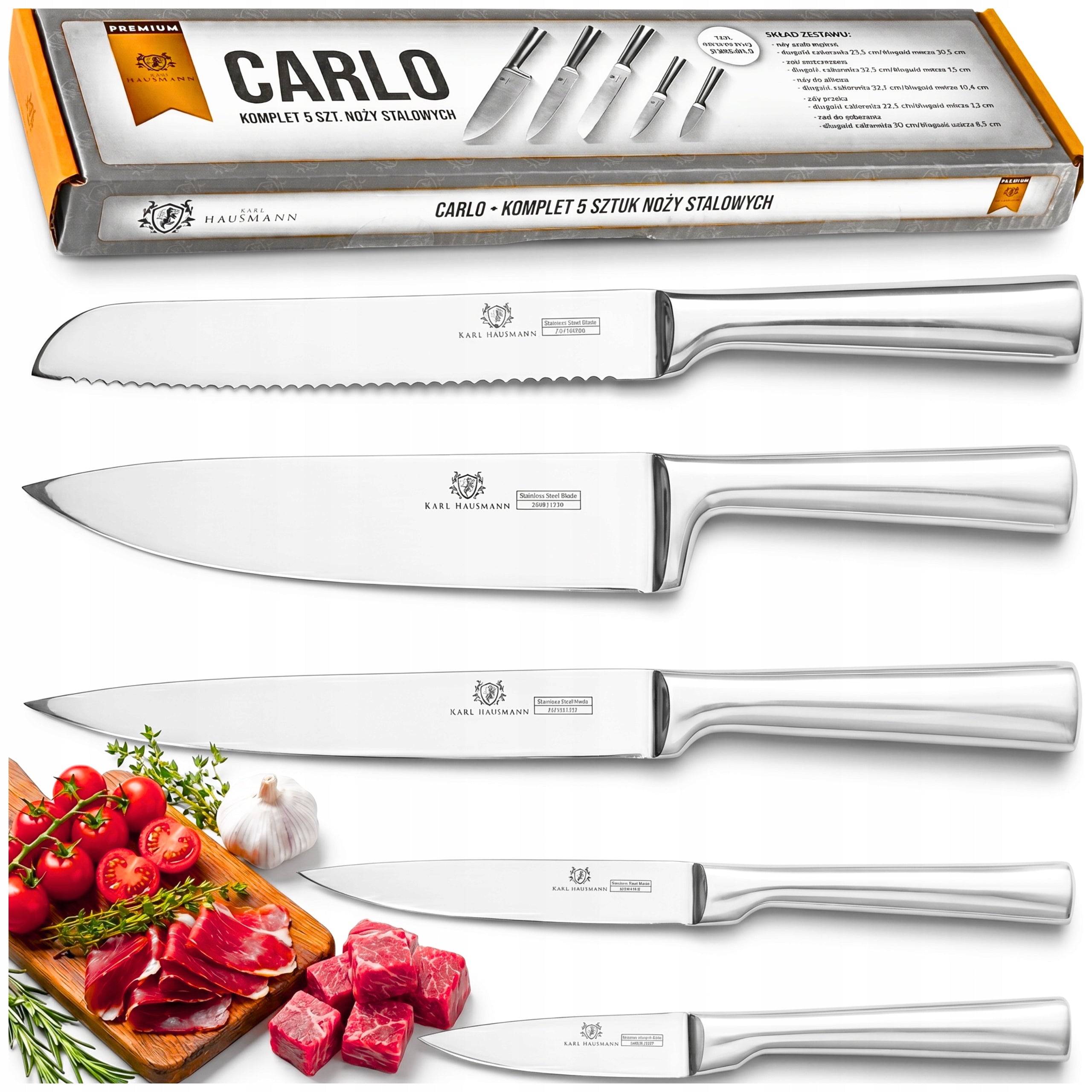 SET OF 5 KITCHEN KNIVES STEEL VERY SHARP CHEF KNIFE FOR VEGETABLE BREAD