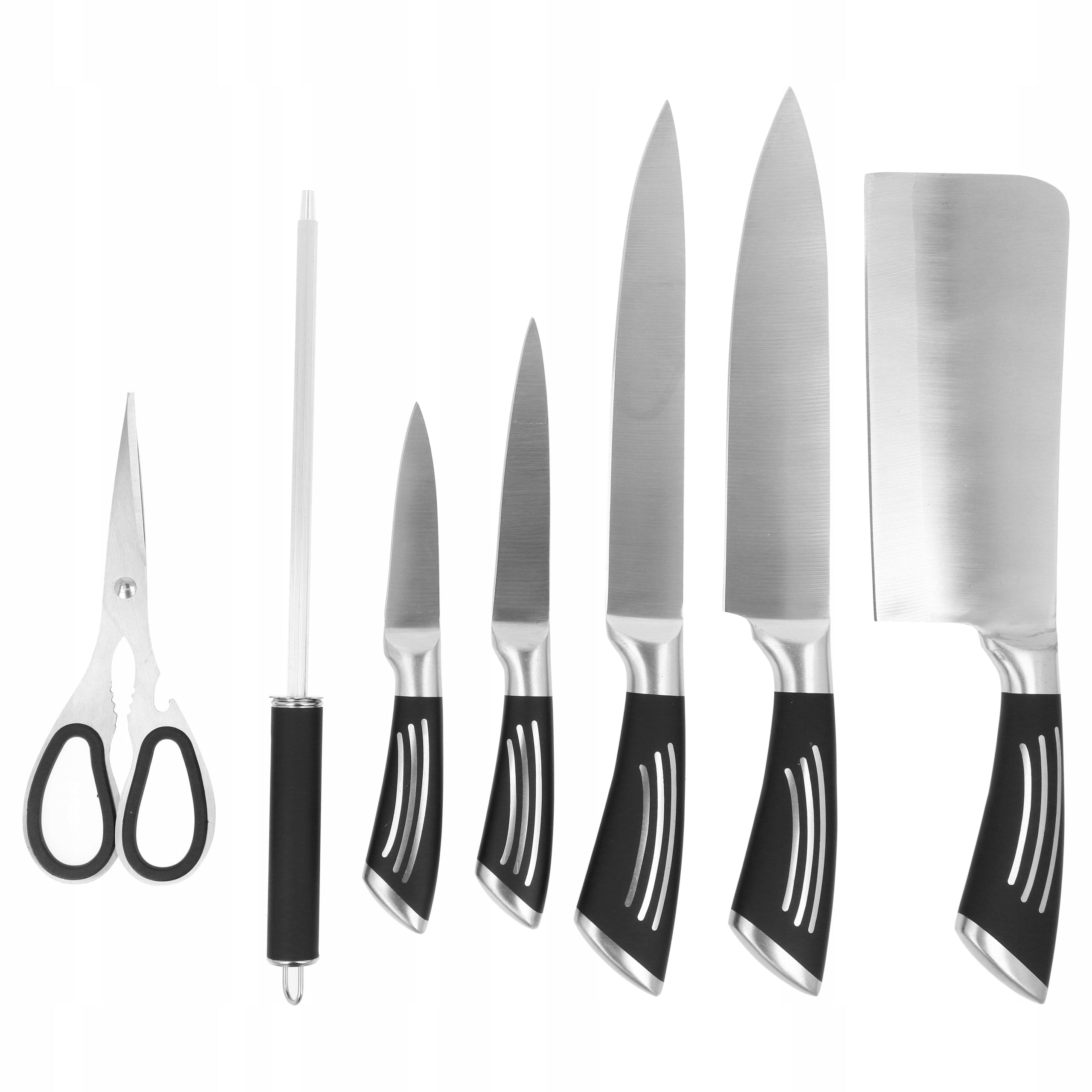 SET OF 5 KNIVES KITCHEN SET SHARP KNIFE BLOCK CLEAVER SCISSORS SHARPENER EAN (GTIN) 5906716937836