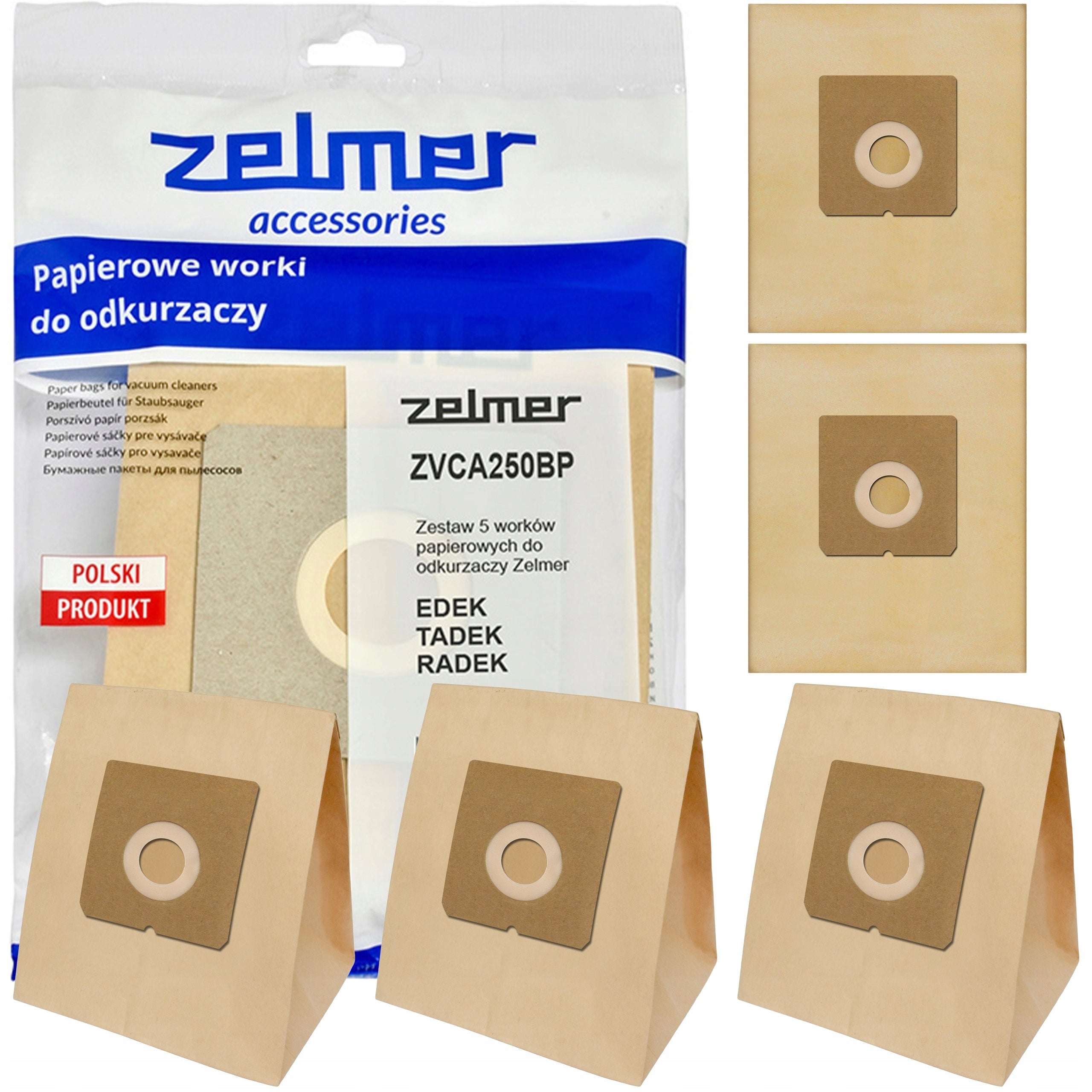 SET OF 5x PAPER BAG FOR VACUUM CLEANER ZELMER EDEK TADEK RADEK