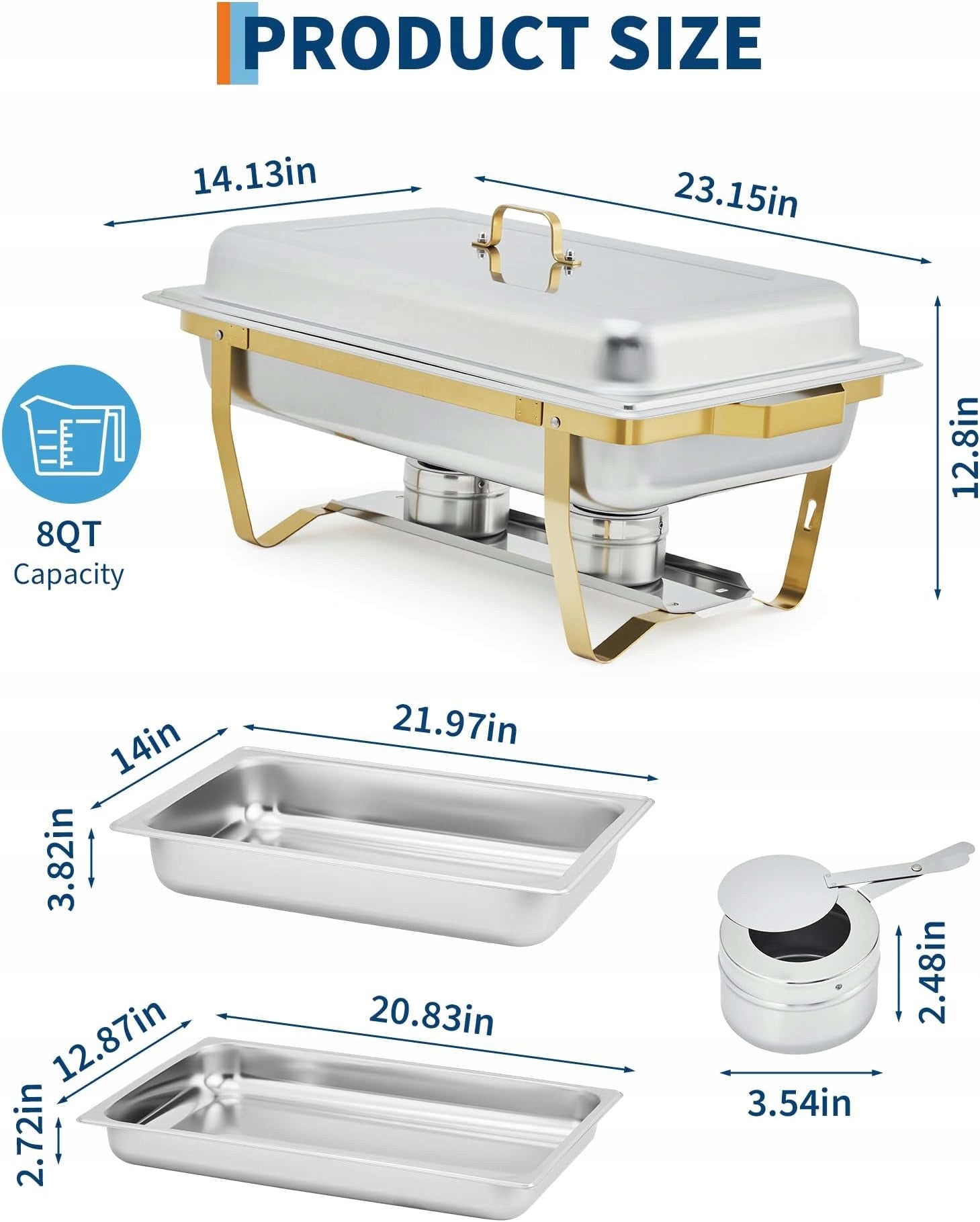 SET OF 6 8L BUFFET HEATERS FOR CATERING GASTRONOMY SILVER Manufacturer code PLS_339XRNM9_cxqUK2U9r942