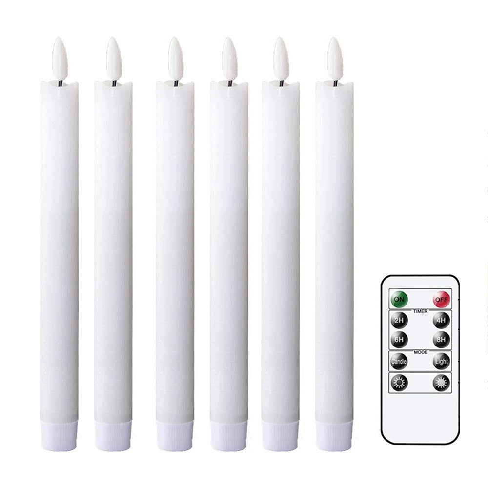 SET OF 6 FLAMELESS CONICAL LEDS,- BONE