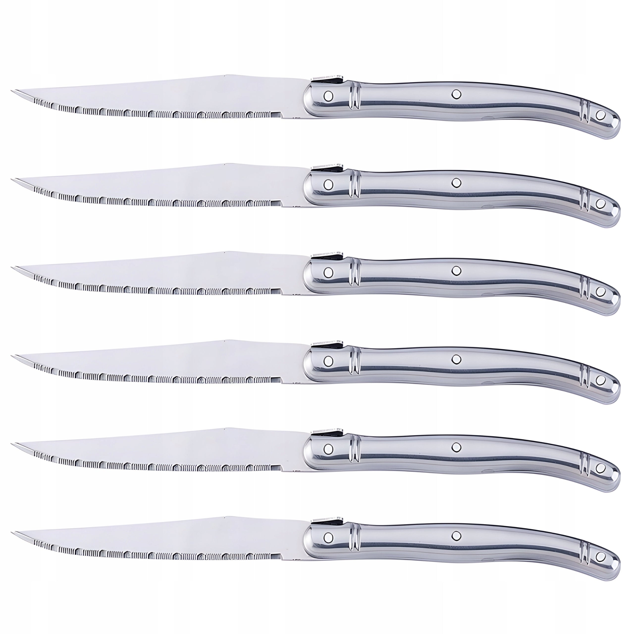 SET OF 6 KITCHEN KNIVES SET STAINLESS STEEL 7 ELEMENTS IN A SHARP BLOCK Packaging status original