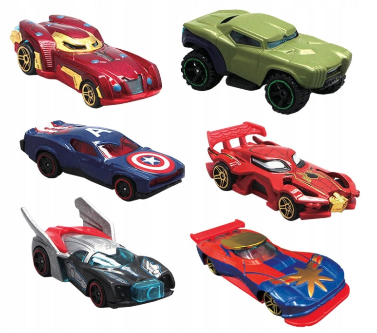 SET OF 6 RESORAK CARS FROM THE MARVEL SERIES SUPERHEROES AVENGERS