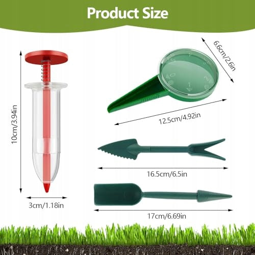 SET OF 6 SEED DISPENSERS 10 X 3 CM SEED DISPENSER FOR SOWING SET Power supply rechargeable battery