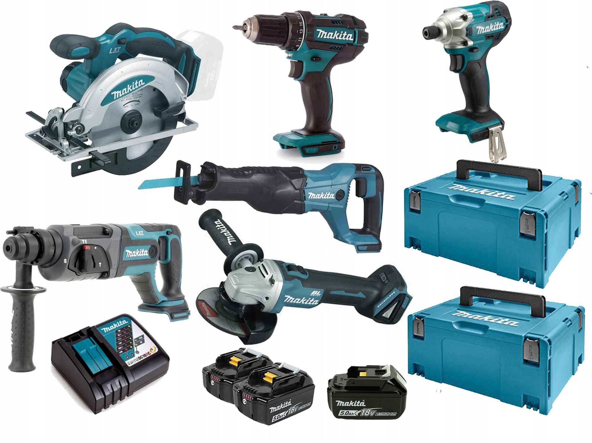 SET OF 6 TOOLS 18V 3x5Ah Brand Makita