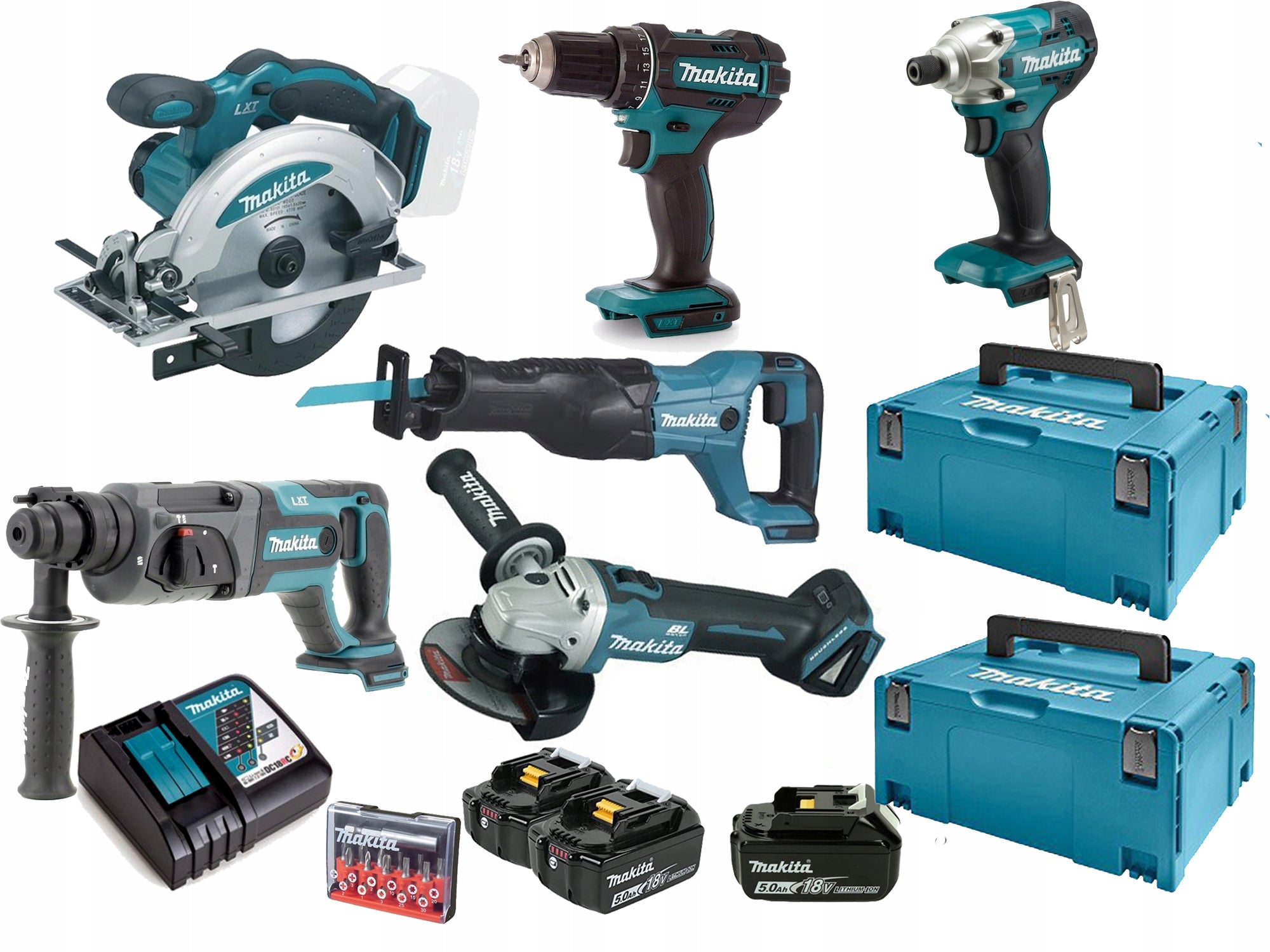 SET OF 6 TOOLS 18V 3x5Ah