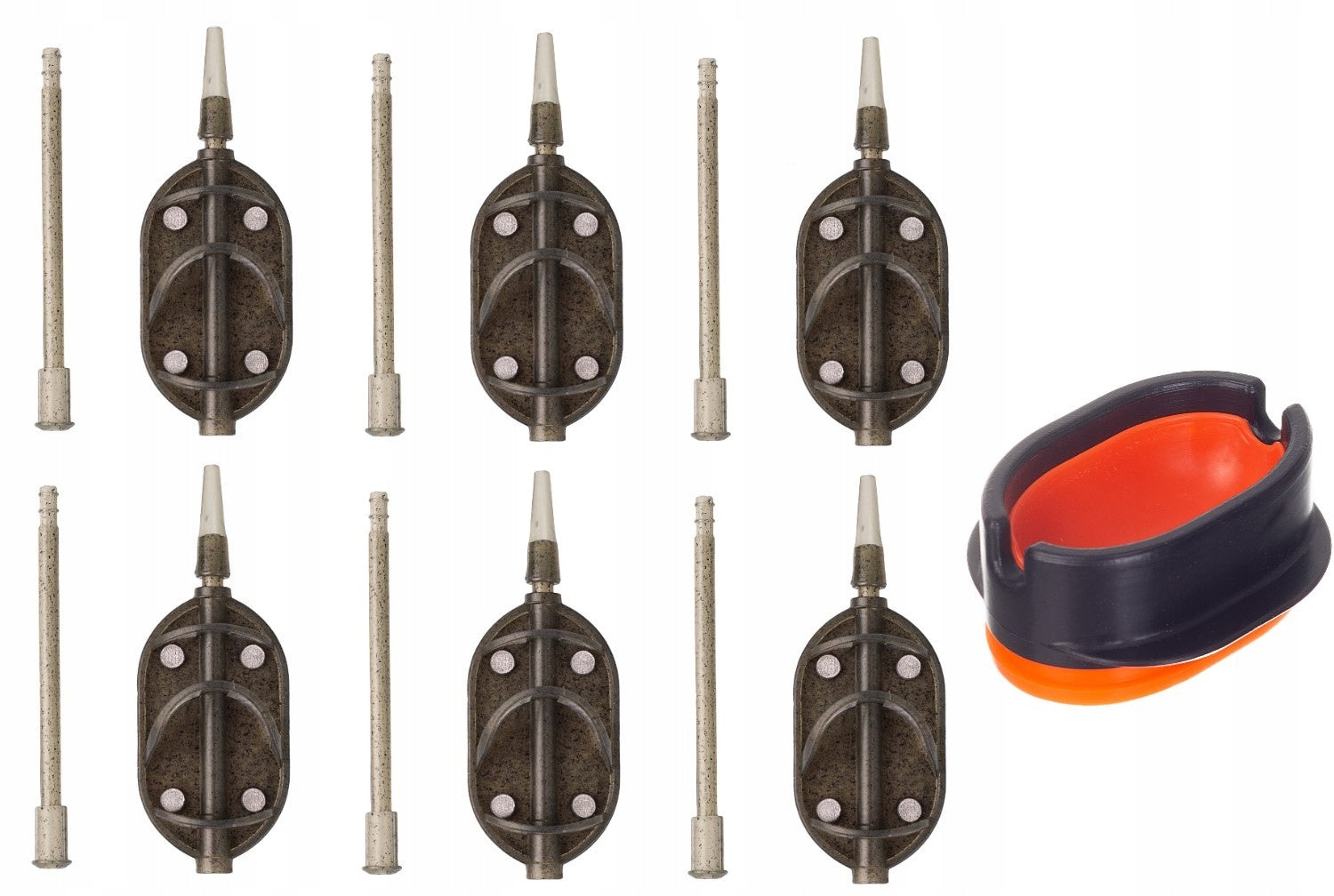 SET OF 6x BASKET DISTANCE TO METHOD FEEDER WITH FLYER 30g+ MOLD