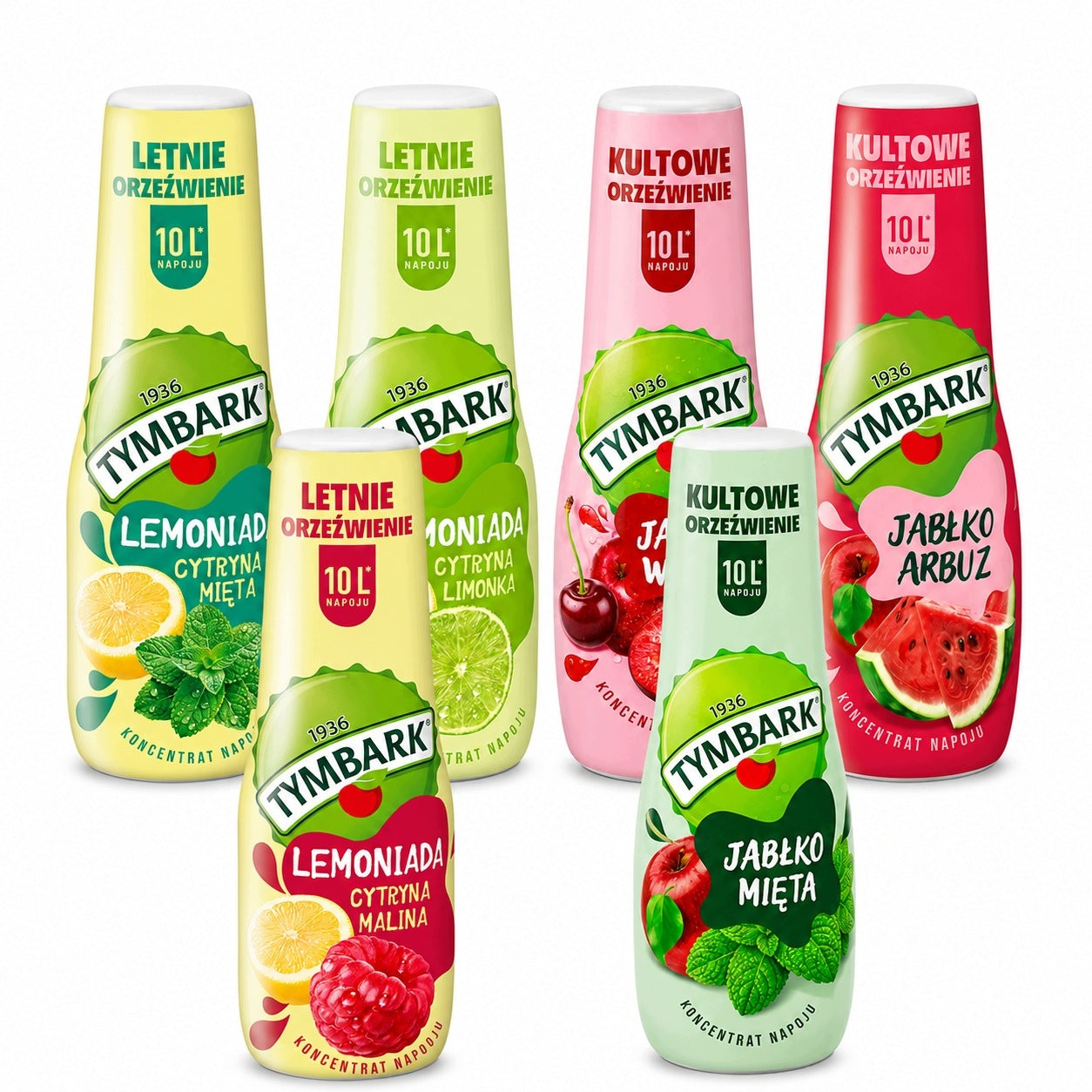 SET OF 6x CONCENTRATE Tymbark Syrup for water saturator drink MIX FLAVORS Soda