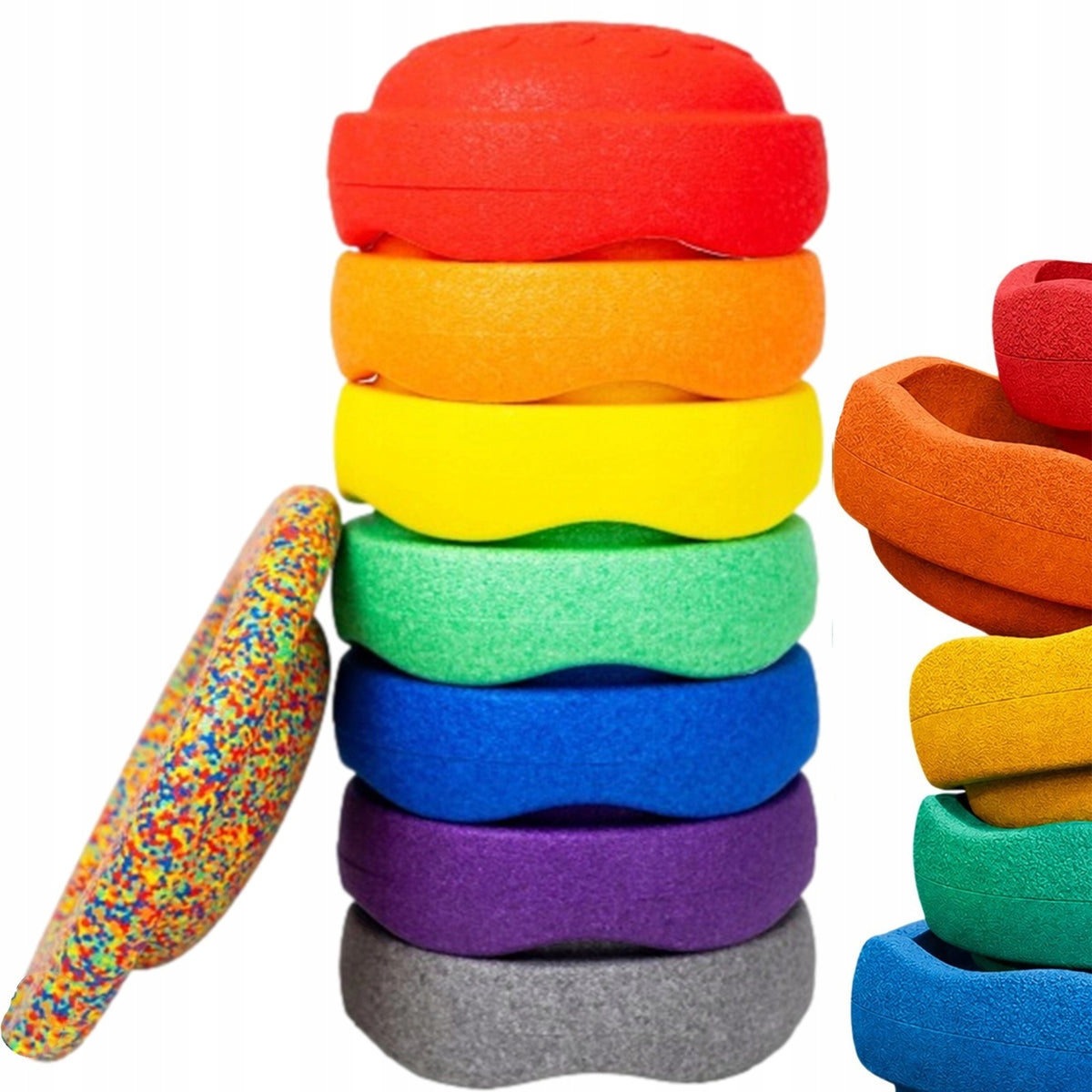 SET OF 7+1 SENSORY STONE DISCS FOR TOYS MOVEMENT BALANCE BOARD