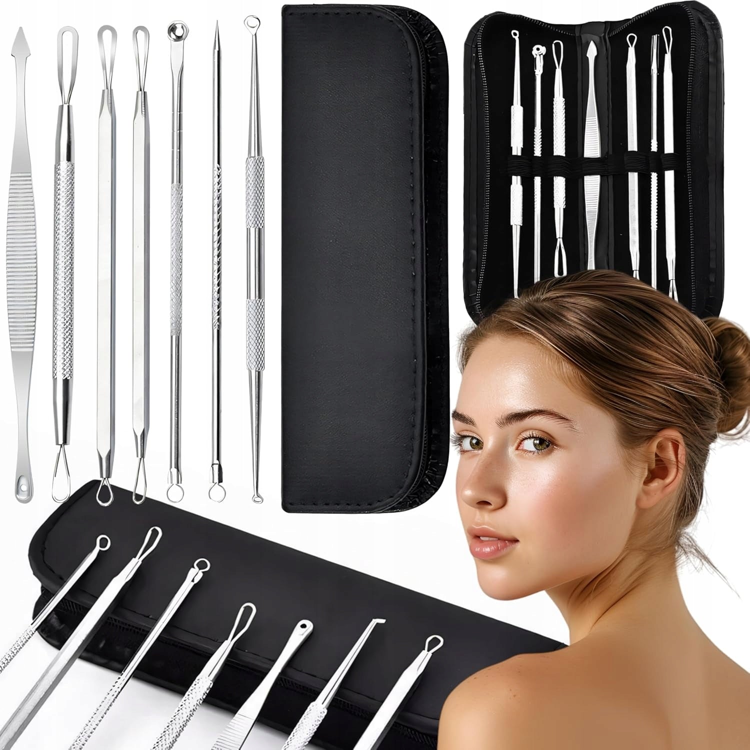 SET OF 7 STEEL BLACKHEAD AND BLACKHEAD REMOVAL TOOLS Brand RETOO