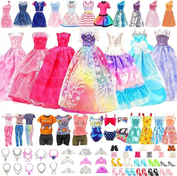 SET OF 96 DOLL CLOTHES BALL GOWNS GIFT FOR GIRL FUN XXL Manufacturer code ToyJoyPL 96
