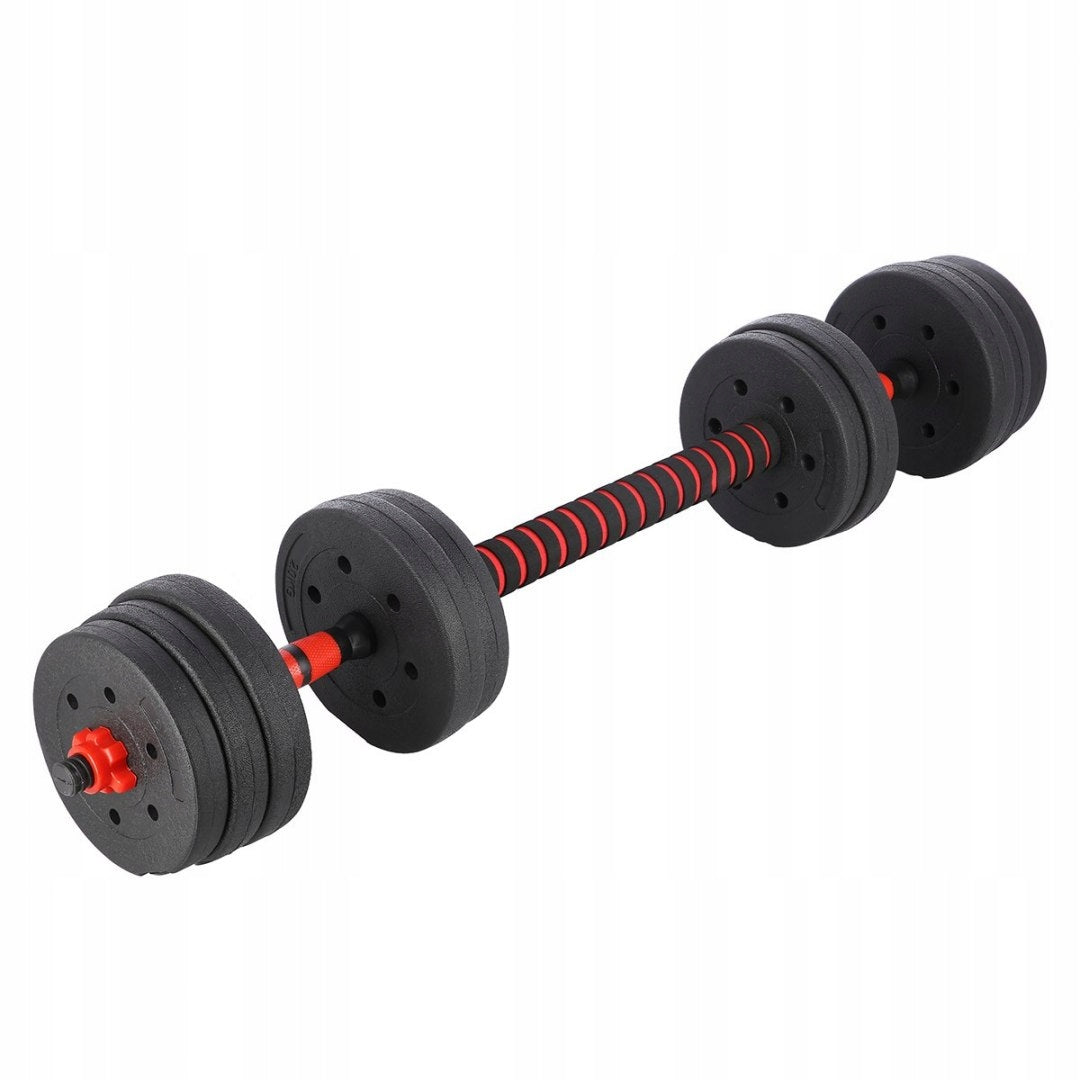 SET OF ADJUSTABLE Dumbbells + Barbell = 20KG Home training Home gym Color black