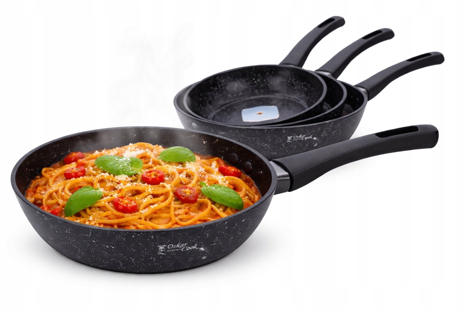 SET OF ALUMINUM PANS 3pcs. with MARBLED coating 20/24/28