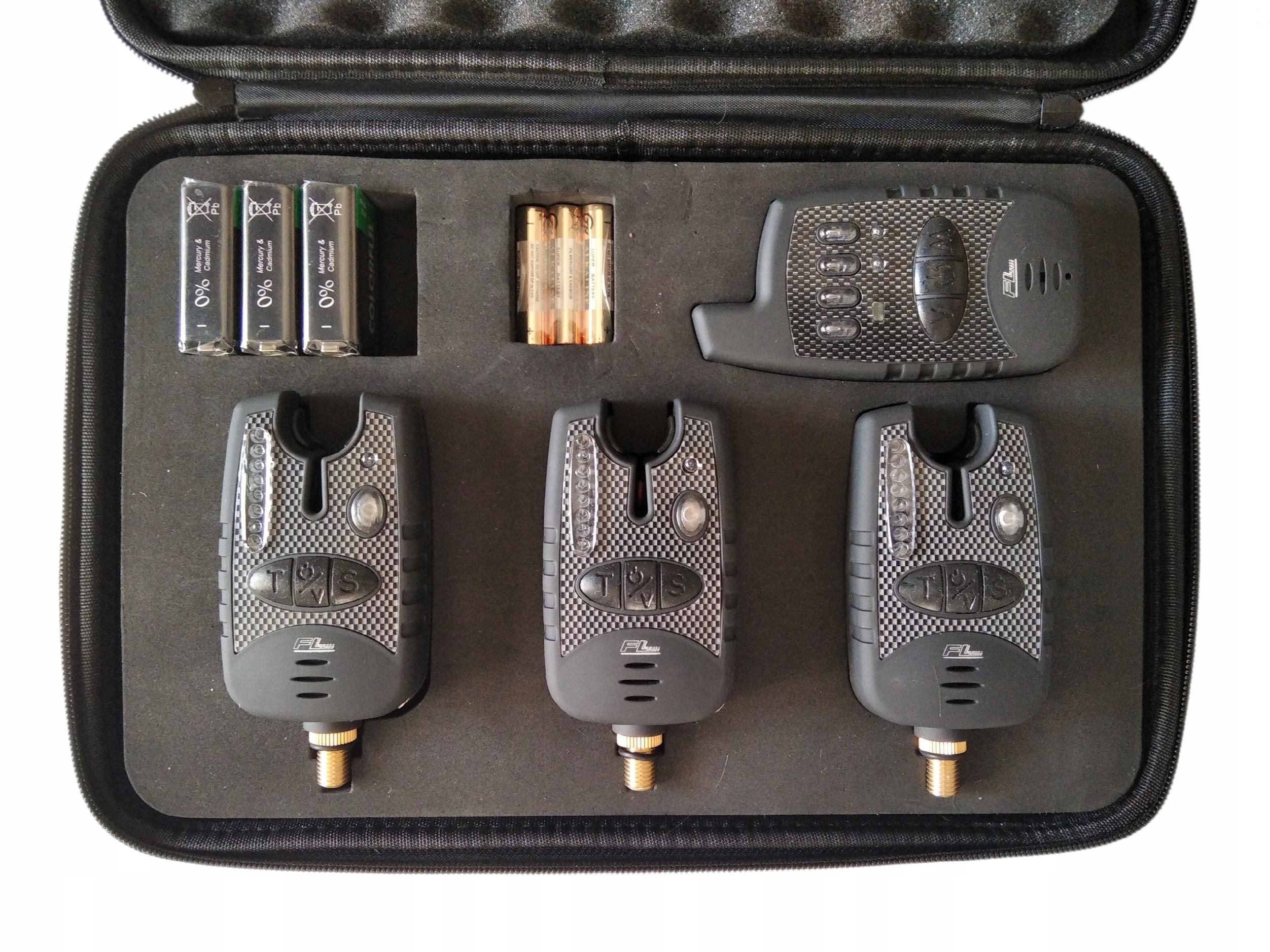 SET OF BEACONS WITH CONTROL PANEL 3+1 LED line FL Manufacturer code ALARM CZUJNIK WĘDKE METHOD METOD FEDER FEEDER