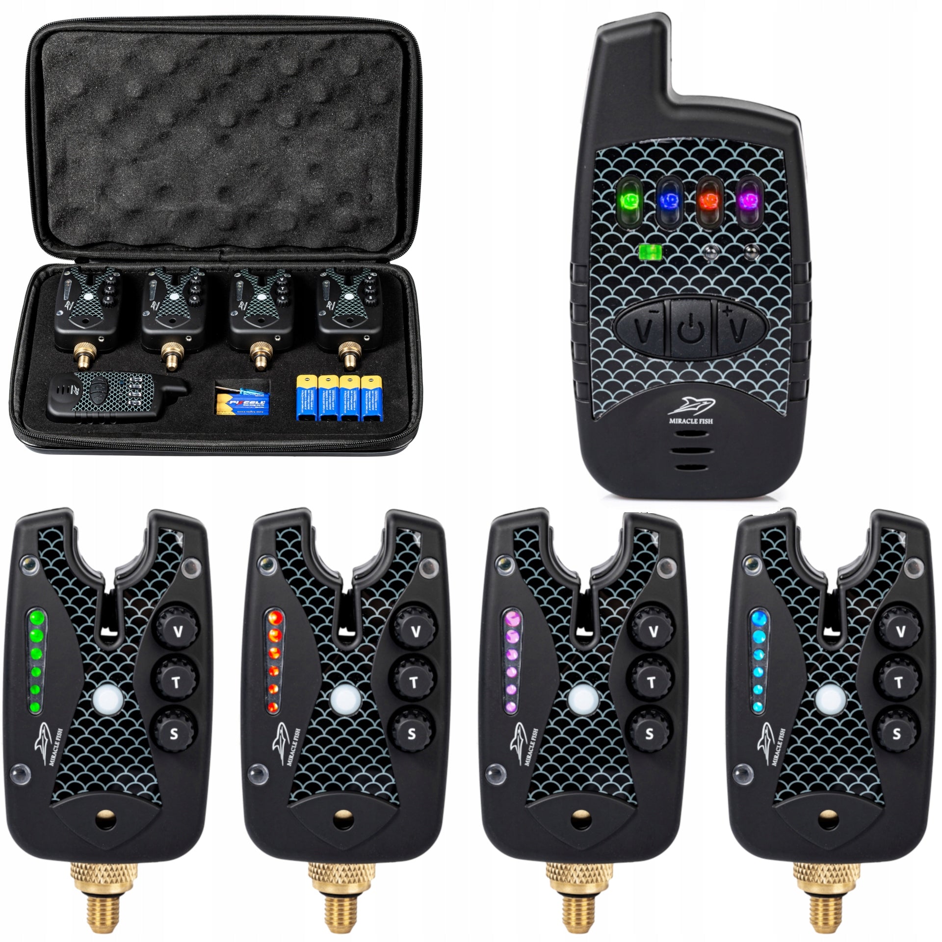 SET OF BEACONS WITH CONTROL PANEL 4+1 LED LINE MIRACLE FISH