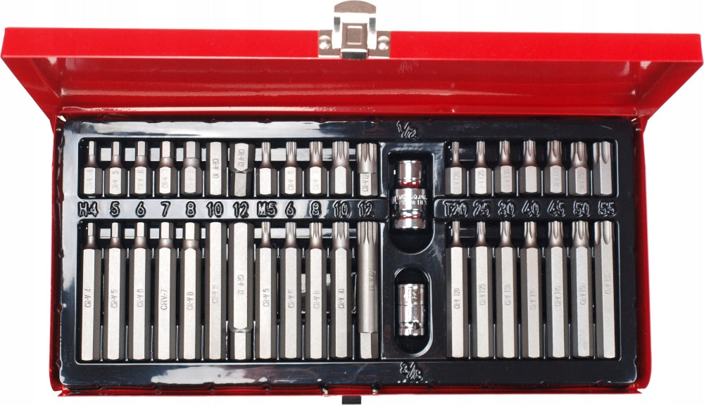 SET OF BITS ALLEN - TORX - SPLINE - KEYS 40 EL. + METAL BOX Brand Carmax