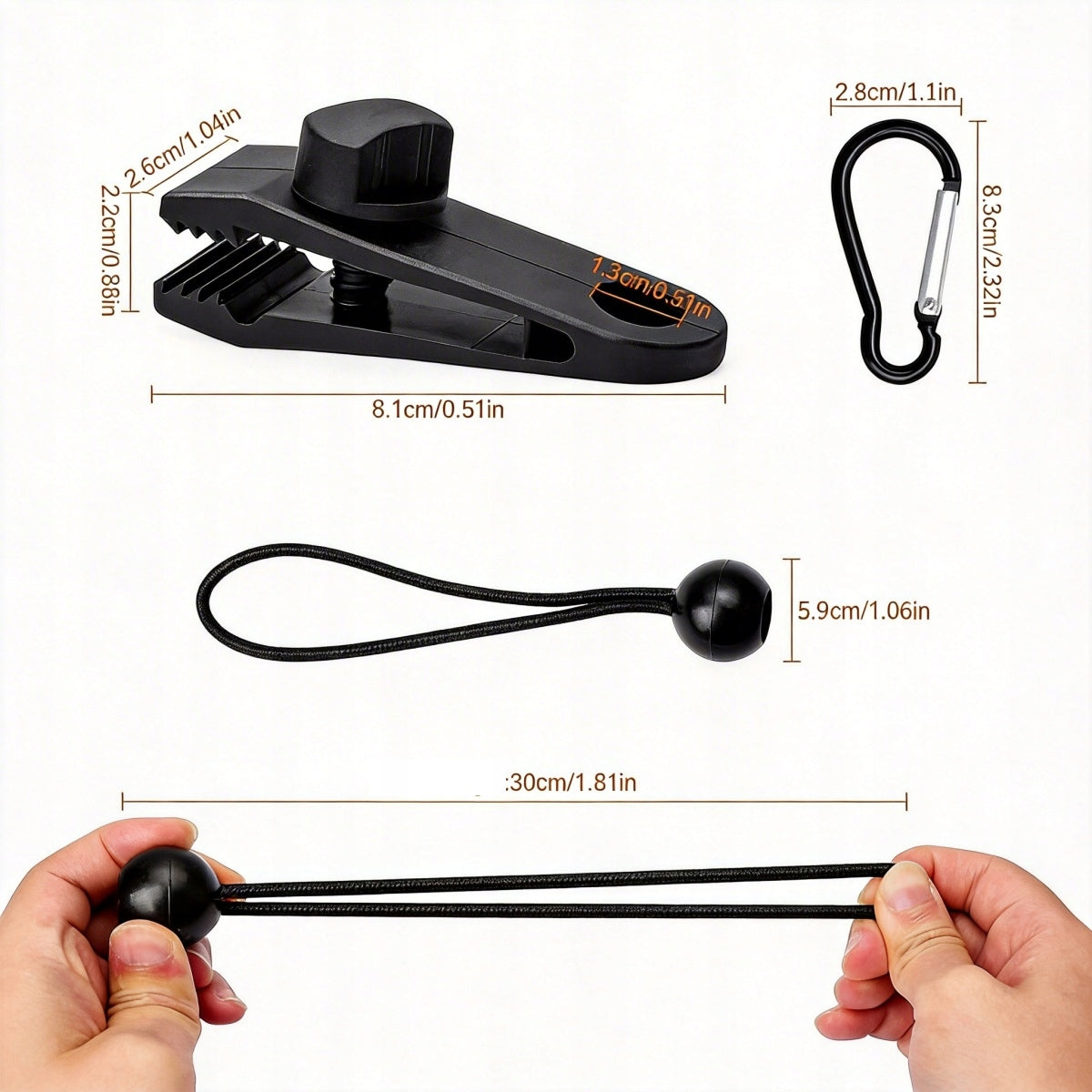 SET OF CLIPS FOR TENT TARPAULINS 30PCS. STRONG FASTENING Manufacturer code 6974496881501