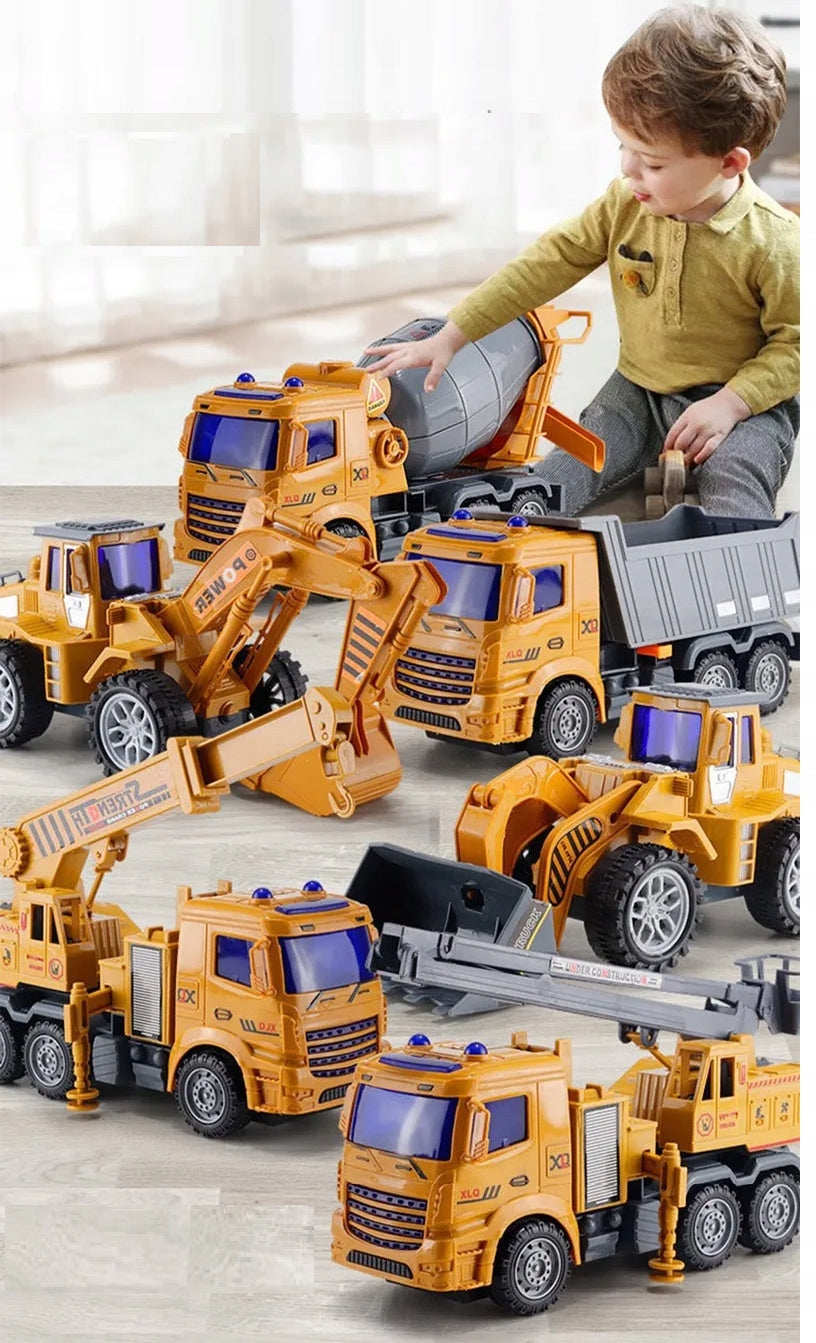 SET OF CONSTRUCTION CARS EXCAVATOR CRANE CONCRETE MIXER CRANE TRUCK 6PCS Manufacturer code XLQ-6C_AUTA_BUDOWLANE_6SZTUK