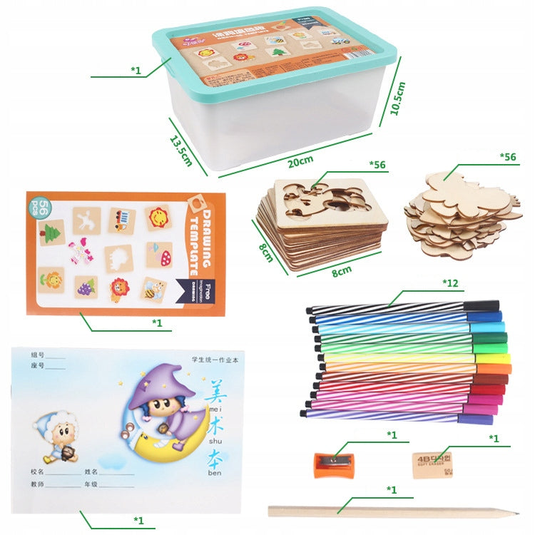 SET OF CREATIVE TEMPLATES FOR PAINTING WOODEN PUZZLE COLORING BOOK EAN (GTIN) 5904158312396