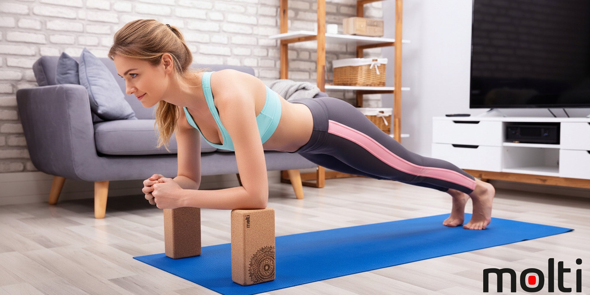 SET OF CUBES 2 PCS CUBE BLOCK YOGA BLOCK cork RESISTANT DURABLE Brand Molti