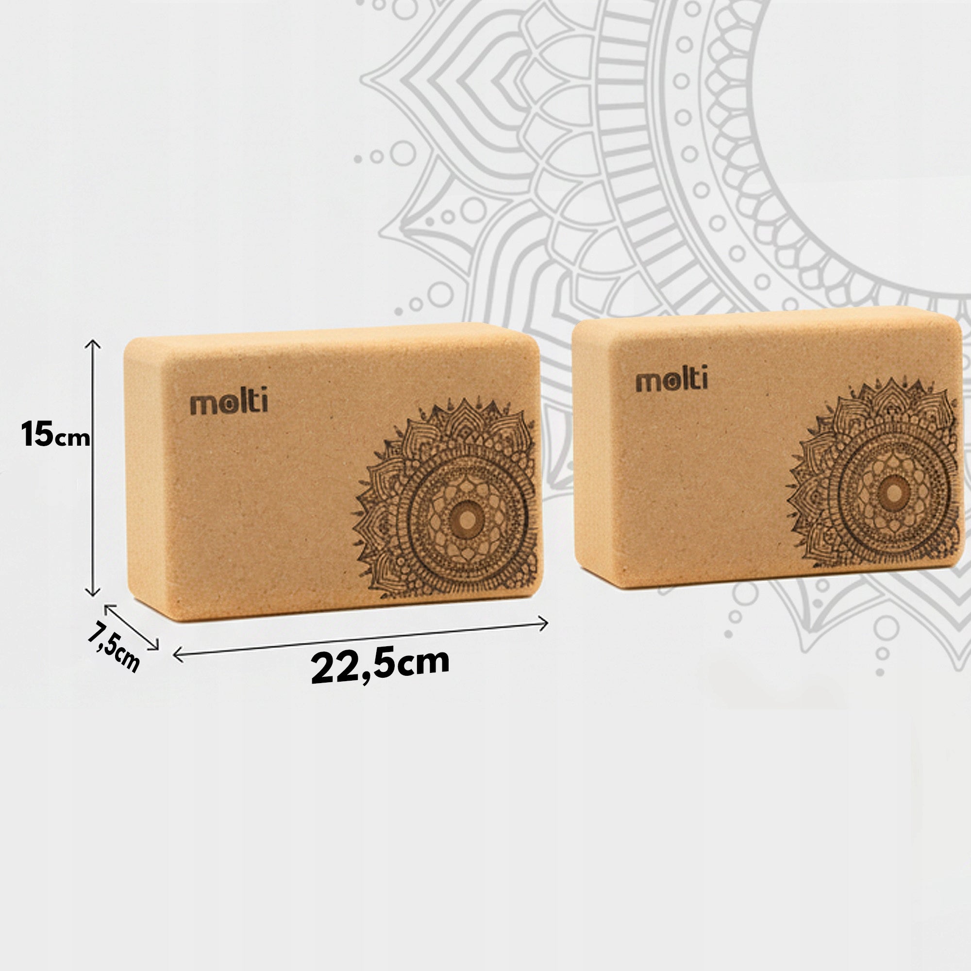 SET OF CUBES 2 PCS CUBE BLOCK YOGA BLOCK cork RESISTANT DURABLE Kind cube