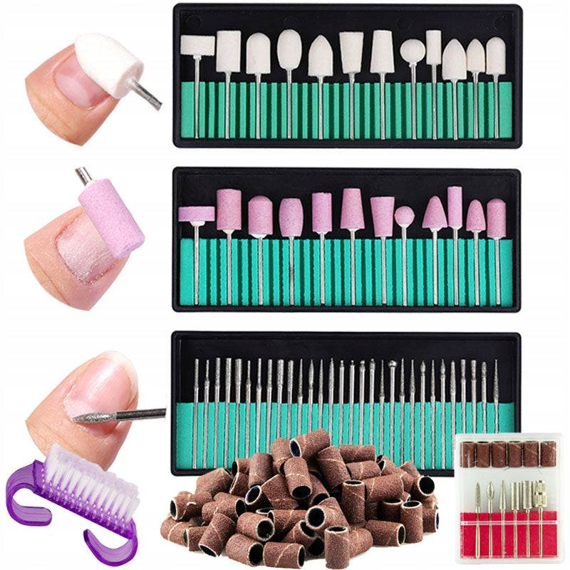 SET OF CUTTERS FOR NAILS MILLING MACHINES - DIAMOND POLISHING STONES 117PCS Packaging status original
